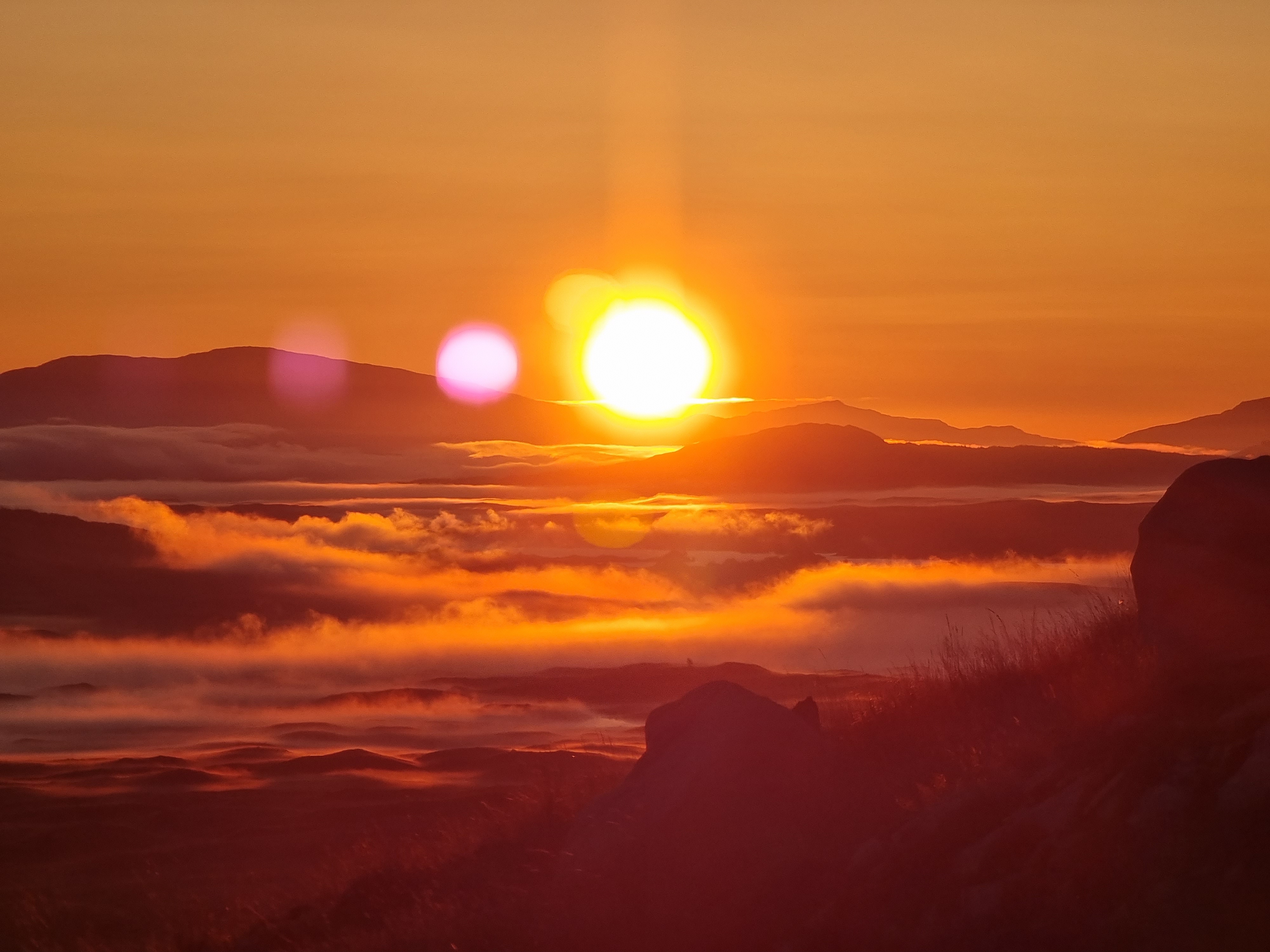 Sunrise over the central Scottish Highlands